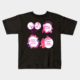 In October We Wear Pink Breast Cancer Awareness Survivor Kids T-Shirt